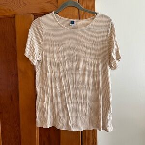Old Navy Beige Striped Tee
